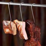10PCS Steel S Meat Hooks for Beef Pork Lamb Roast Duck BBQ Grill Oven Hanging - S - 45-Degree Angle