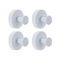 2/4PCS Suction Cup Hook Wall Vacuum Hanger No Drill Coat Hat Holder for Bathroom - White-4pcs