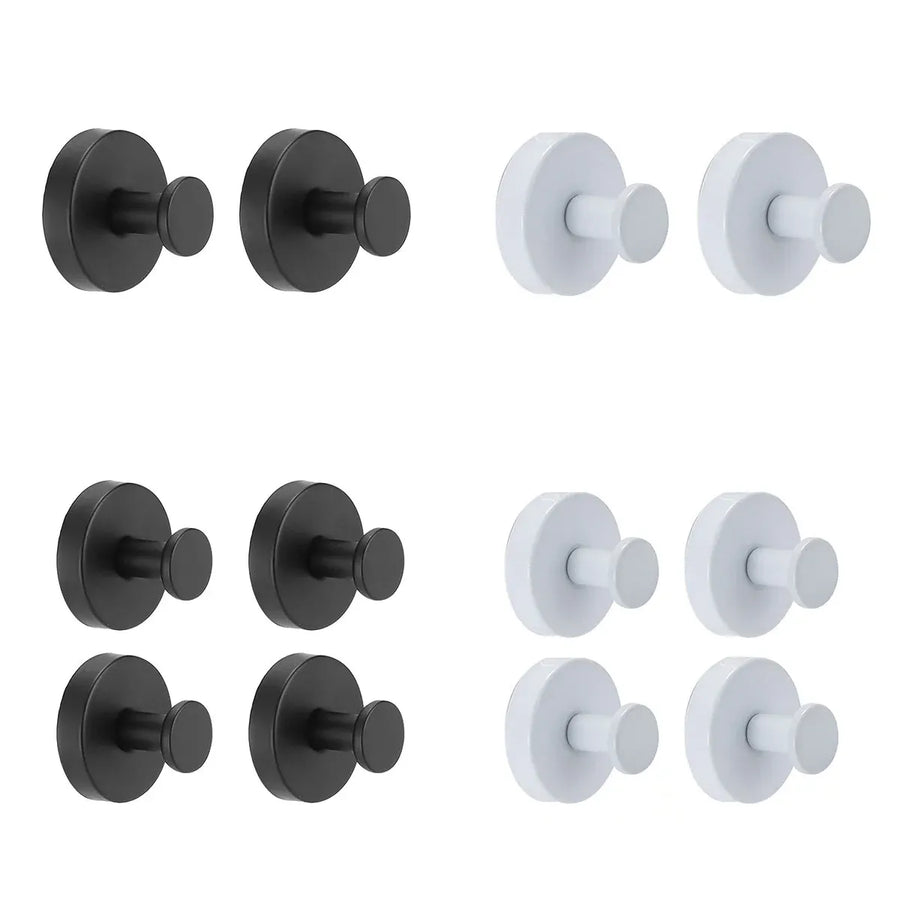 2/4PCS Suction Cup Hook Wall Vacuum Hanger No Drill Coat Hat Holder for Bathroom - White-4pcs