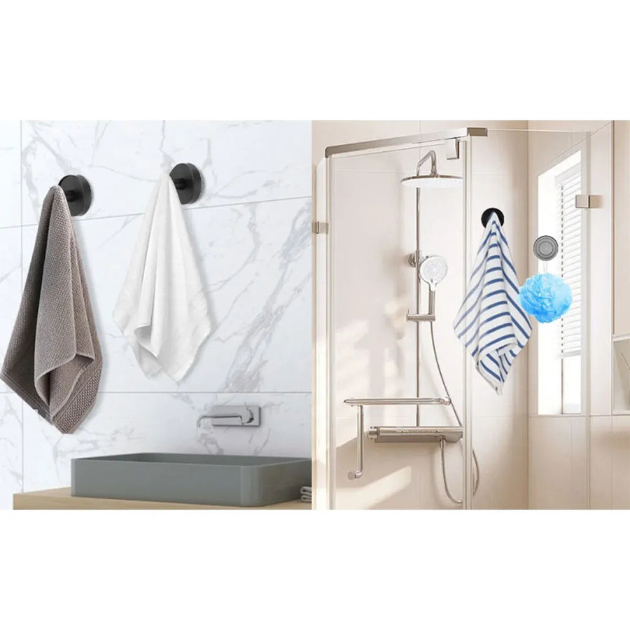 2/4PCS Suction Cup Hook Wall Vacuum Hanger No Drill Coat Hat Holder for Bathroom - White-4pcs
