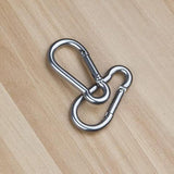 10Pcs Stainless Steel Carabiner Snap Hooks with Keychain for Camping