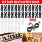 50PCS Led Fairy Lights Gutter Hooks Heavy Duty Clips Party Led Fairy Light - White