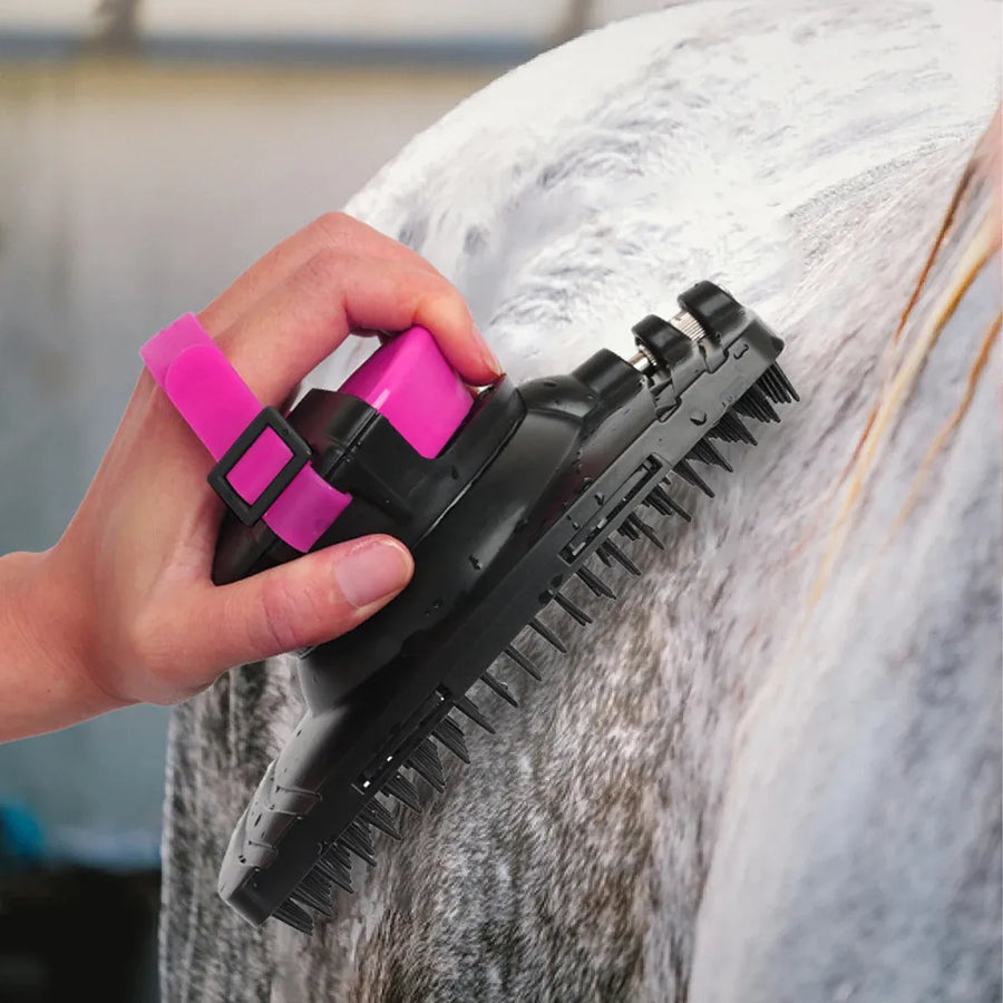 Horse Bath Brush Grooming Massage Comb Soft Bristle Cleaning Tool For Equine Use