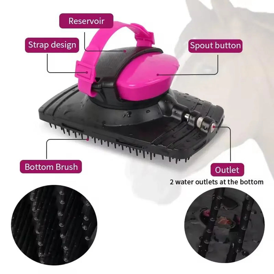 Horse Bath Brush Grooming Massage Comb Soft Bristle Cleaning Tool For Equine Use