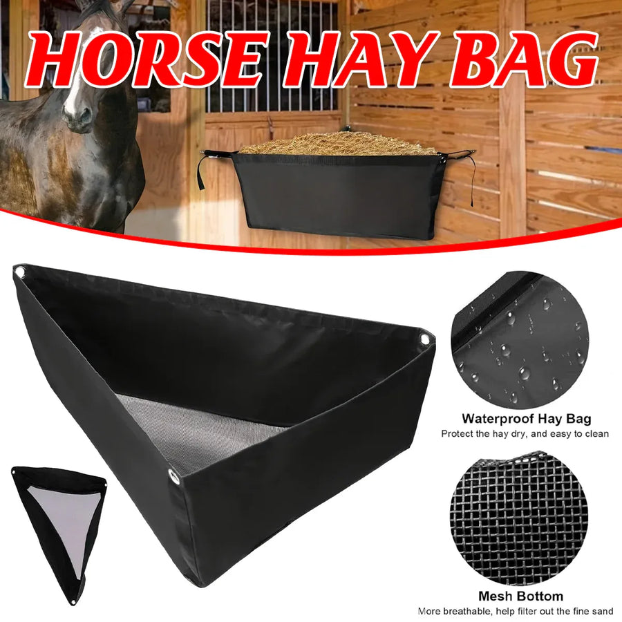 Horse Hay Feeder Bag Triangular Dry Straw Feeding Bag For Stable Farm Livestock