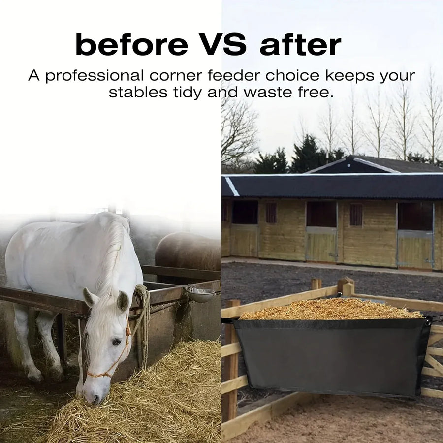 Horse Hay Feeder Bag Triangular Dry Straw Feeding Bag For Stable Farm Livestock
