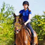 Mosquito Proof Horse Mask Printed Head Cover Large Size Protective for Outdoor - Green