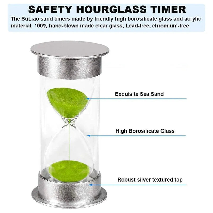 10/15/30 Minute Hourglass Timer Sand Timer for Home Office and Classroom Use - Sky Blue-10min