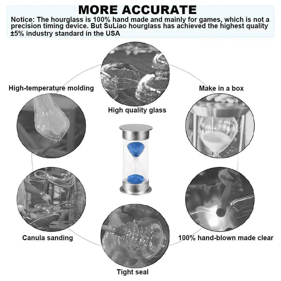 10/15/30 Minute Hourglass Timer Sand Timer for Home Office and Classroom Use - Sky Blue-10min