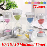 10/15/30 Minute Hourglass Timer Sand Timer for Home Office and Classroom Use - Purple-30min - Front View
