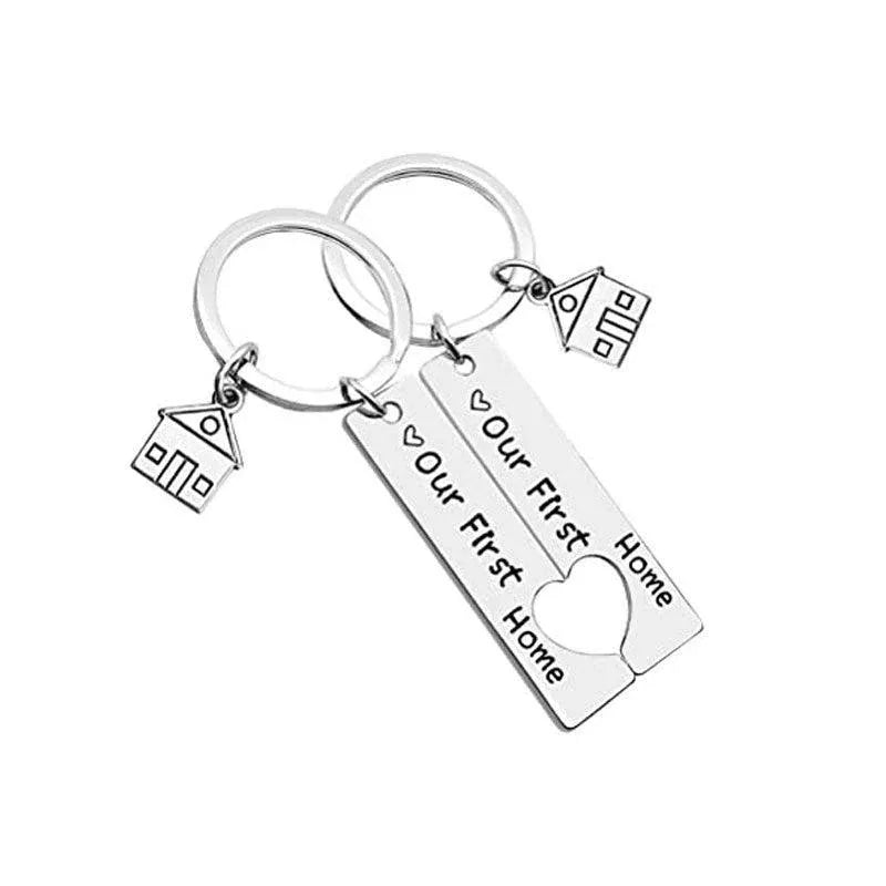 Our First Home Buyer Matching Set Couple House Key Holder Keyring Keychain Gift