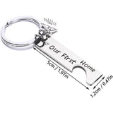 Our First Home Buyer Matching Set Couple House Key Holder Keyring Keychain Gift