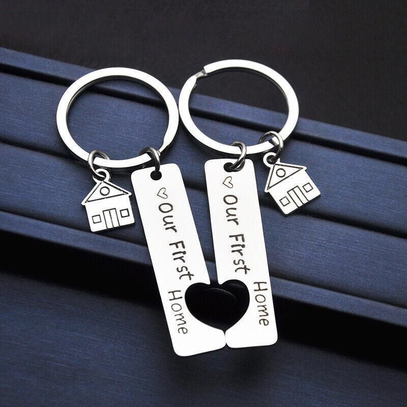 Our First Home Buyer Matching Set Couple House Key Holder Keyring Keychain Gift
