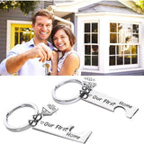 Our First Home Buyer Matching Set Couple House Key Holder Keyring Keychain Gift