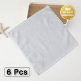 6PCS Hotel Cotton Face Towel White Soft Square Cloth Beauty Salon KTV Thick Wash - 35x35cm-Patternless-70g