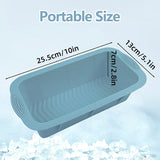 2pcs Large Capacity Ice Cube Tray Mold Rectangle Silicone Ice Grid Maker Kitchen - Blue - Side View