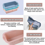 2pcs Large Capacity Ice Cube Tray Mold Rectangle Silicone Ice Grid Maker Kitchen - Blue