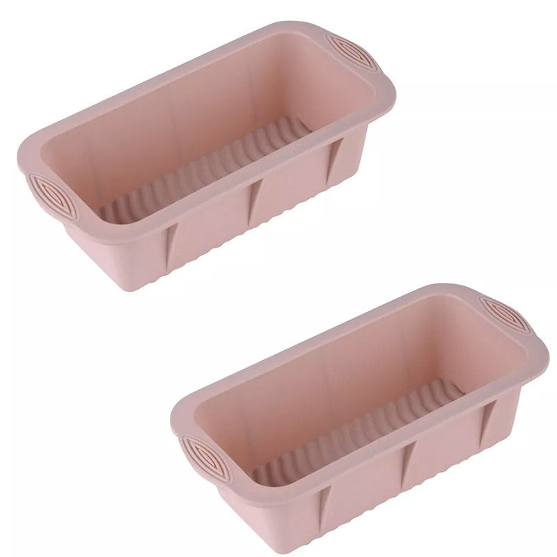 2pcs Large Capacity Ice Cube Tray Mold Rectangle Silicone Ice Grid Maker Kitchen - Blue