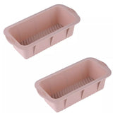 2pcs Large Capacity Ice Cube Tray Mold Rectangle Silicone Ice Grid Maker Kitchen - Blue