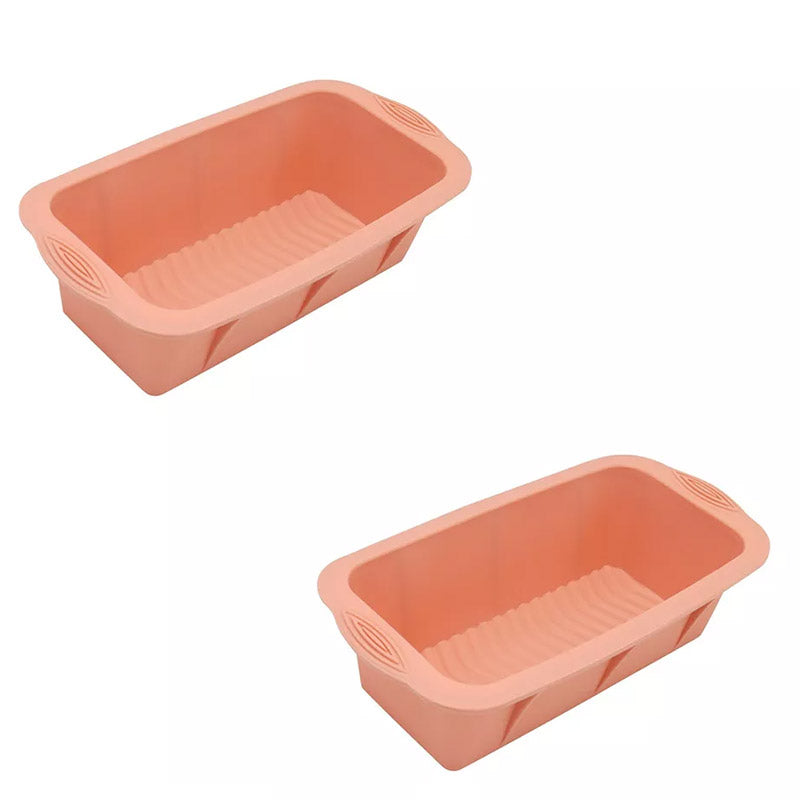 2pcs Large Capacity Ice Cube Tray Mold Rectangle Silicone Ice Grid Maker Kitchen - Blue