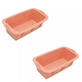 2pcs Large Capacity Ice Cube Tray Mold Rectangle Silicone Ice Grid Maker Kitchen - Grey