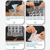 Disposable Ice Pack Bag 100PCS Water Injection Ice Cube Mold Tear Ice Grid - 45-Degree Angle