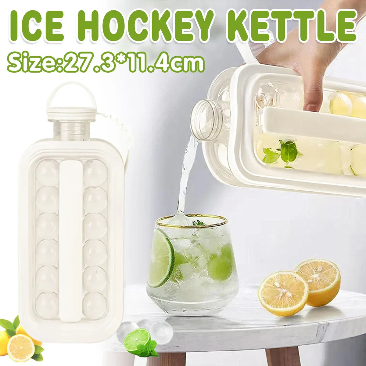 Portable Ice Hockey Pot Ice Cube Tray Water Bottle Clear Household Ice Maker