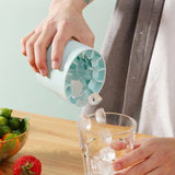 Silicone Ice Cube Tray Mould Ice Box Compartment Bucket for Easy Ice Making - Blue - Close-Up Angle