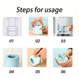Silicone Ice Cube Tray Mould Ice Box Compartment Bucket for Easy Ice Making - Blue - Top-Down View