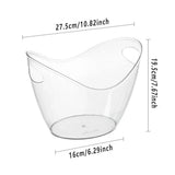 2PCS Transparent 3.5L Ice Bucket Large Capacity Wine Beer Cooler Picnic Basket - Side View