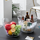 2PCS Transparent 3.5L Ice Bucket Large Capacity Wine Beer Cooler Picnic Basket - Top-Down View