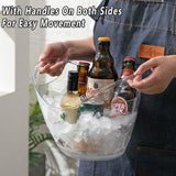 2PCS Transparent 3.5L Ice Bucket Large Capacity Wine Beer Cooler Picnic Basket - 45-Degree Angle