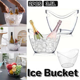 2PCS Transparent 3.5L Ice Bucket Large Capacity Wine Beer Cooler Picnic Basket - Extra Image