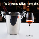 5L Stainless Steel Ice Bucket Champagne Wine Bucket Hotel Bar Ice Container - Circular Ring - 45-Degree Angle