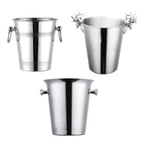 5L Stainless Steel Ice Bucket Champagne Wine Bucket Hotel Bar Ice Container - Moose - Front View