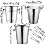 5L Stainless Steel Ice Bucket Champagne Wine Bucket Hotel Bar Ice Container - Moose - Side View