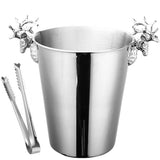 5L Stainless Steel Ice Bucket Champagne Wine Bucket Hotel Bar Ice Container - Moose - Rear View