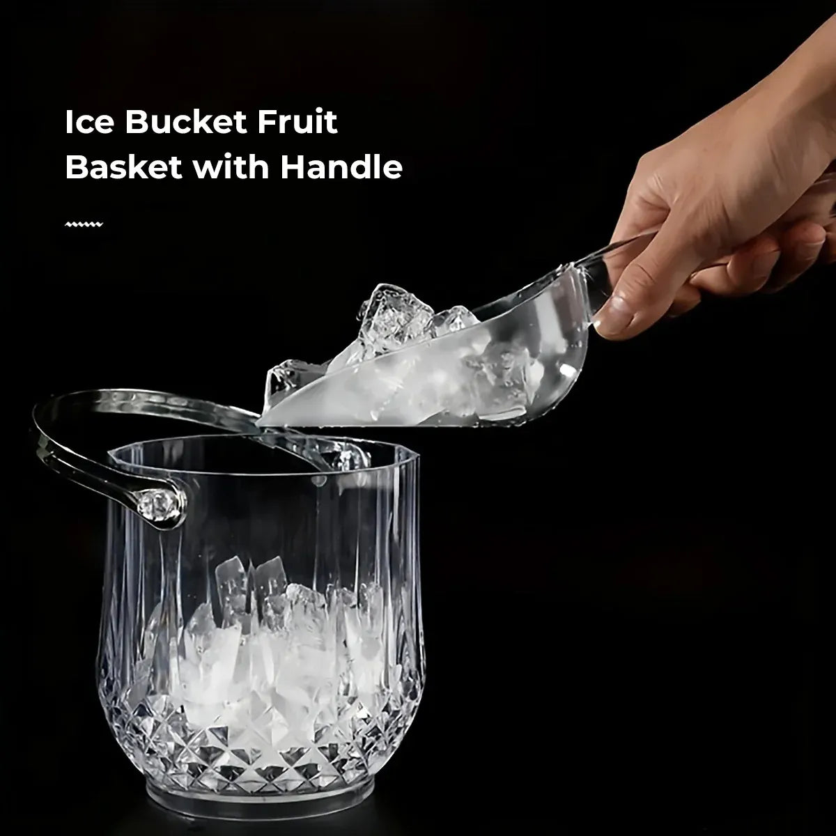 Acrylic Ice Bucket Transparent Champagne Cooler Home Bar Wine Chiller Bucket - Crystal