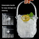 Acrylic Ice Bucket Transparent Champagne Cooler Home Bar Wine Chiller Bucket - Diamond - 45-Degree Angle