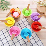 7Pc Set Colourful Ice Cream Cups and Bowls with Spoons Dessert Gift Set - Extra Image