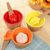 7Pc Set Colourful Ice Cream Cups and Bowls with Spoons Dessert Gift Set - Extra Image