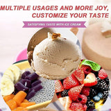 7Pc Set Colourful Ice Cream Cups and Bowls with Spoons Dessert Gift Set - Top-Down View