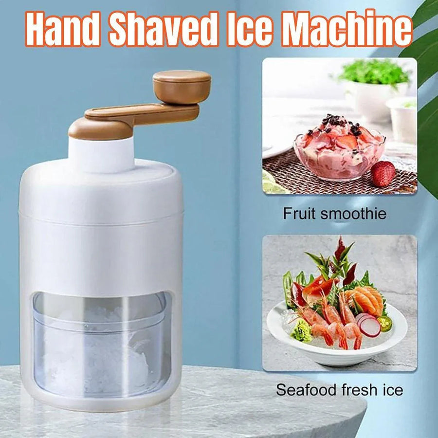 Hand Crank Ice Crusher Machine Shaver for Smoothies Slushies Milkshakes Desserts