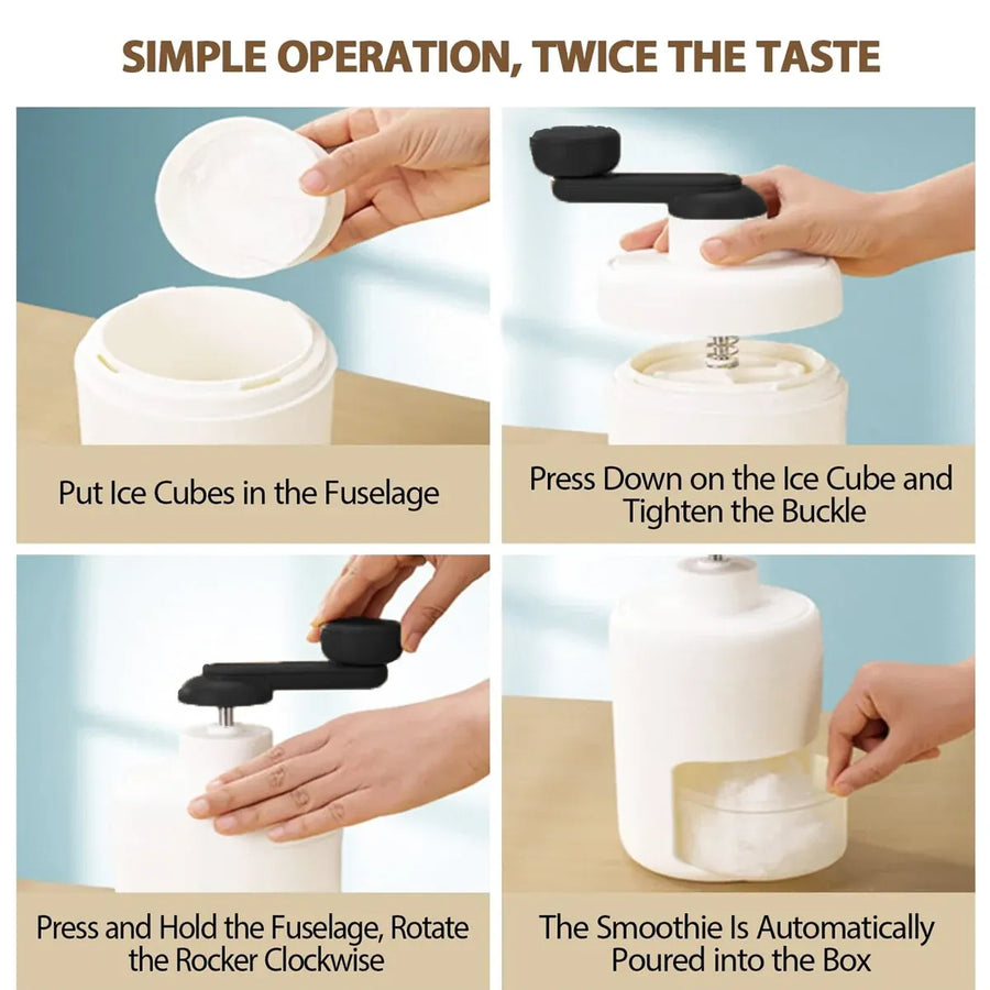 Home Small Hand Crank Ice Crusher Durable for Home Kitchen Bar Easy Operation