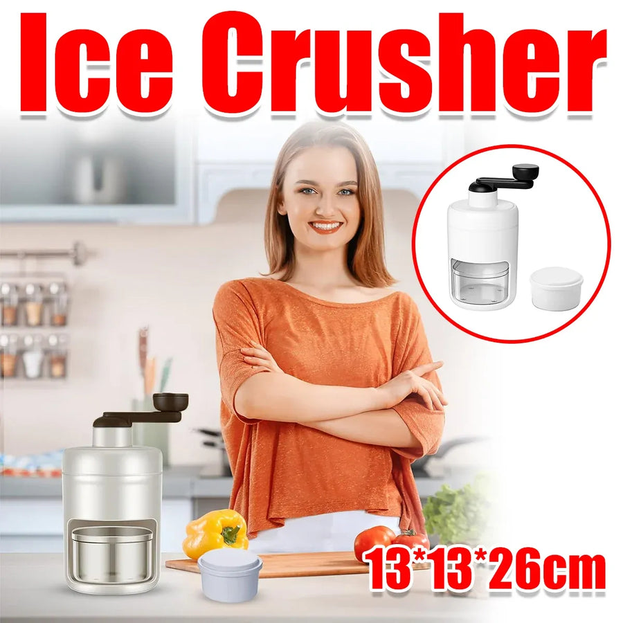 Home Small Hand Crank Ice Crusher Durable for Home Kitchen Bar Easy Operation