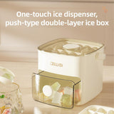 Portable Ice Compartment Cube Mold Plastic Ice Making Box and Ice Cube Holder - 45-Degree Angle
