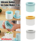 Silicone Ice Cube Tray Mould Ice Box Compartment Bucket for Easy Ice Making - Gray - Front View
