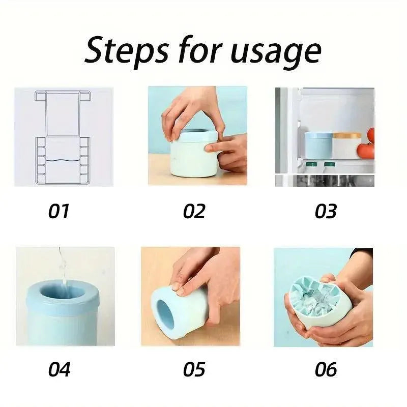 Silicone Ice Cube Tray Mould Ice Box Compartment Bucket for Easy Ice Making - Gray