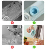 Silicone Ice Cube Tray Mould Ice Box Compartment Bucket for Easy Ice Making - Gray - Rear View