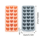 2-Piece 21-Cavity Heart Ice Tray Set in Pink and Blue